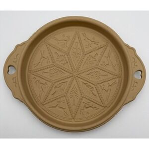 Brown Bag Cookie Art Shortbread Round Mold Christmas Trees Reindeer 1992 Handles